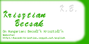 krisztian becsak business card